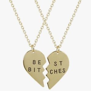 Gold Best Friends Heart Necklace Set